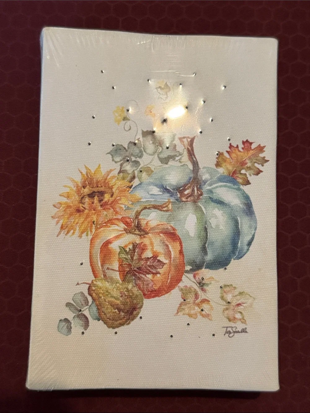 Autumn Pumpkins Canvas Wall Art - Blue and Orange